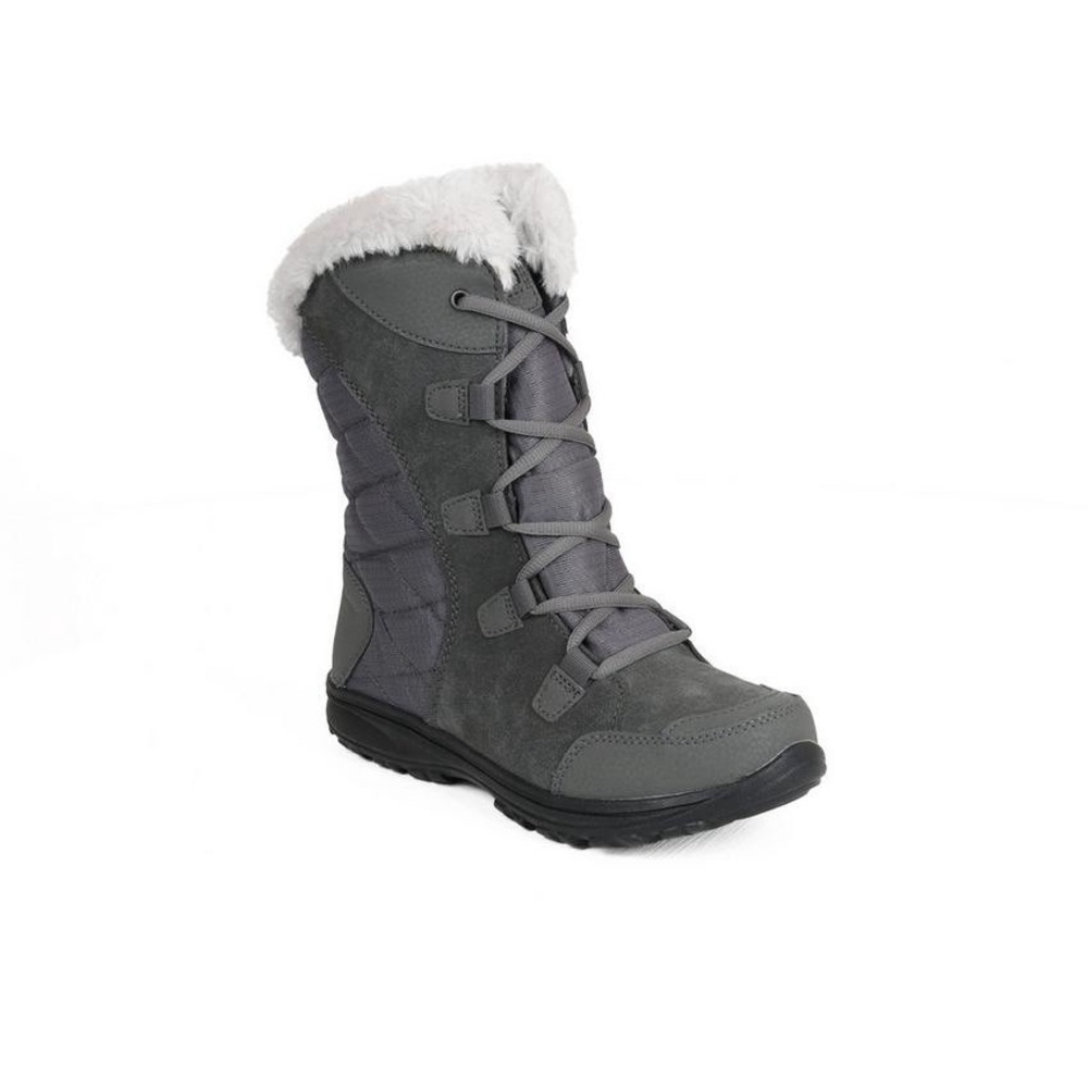 Columbia BL1581-051 Ice Maiden II Gray Lace-Up Leather US 5 Snow Boots Women's